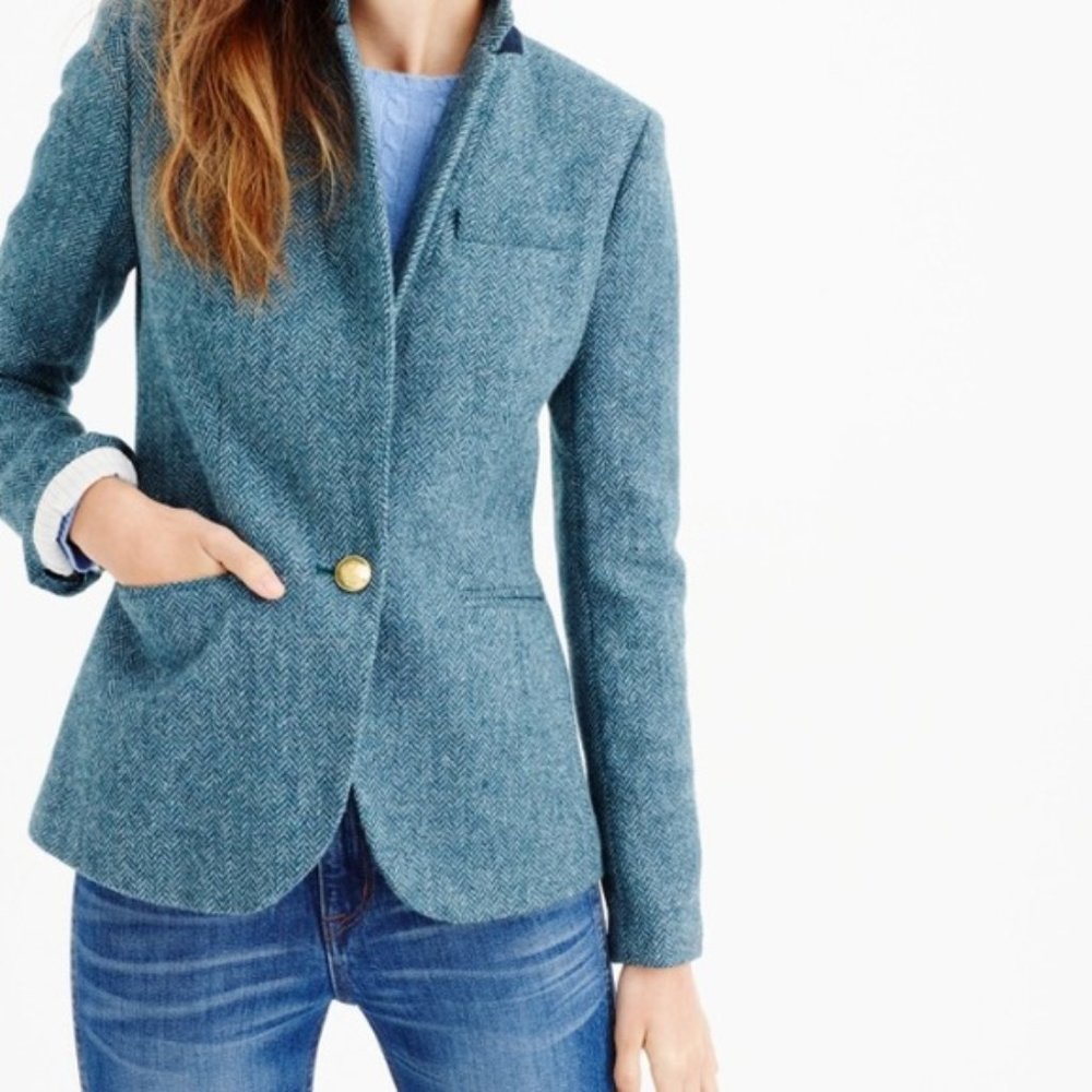 J. Crew Campbell wool blazer blue herringbone